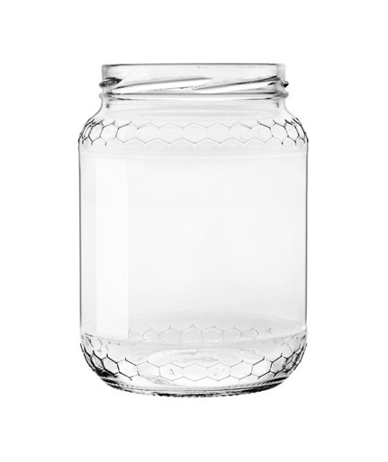 VASO ALVEOLO IN VETRO PER MIELE DA 500G E DA 1KG TERMOPACCATO
