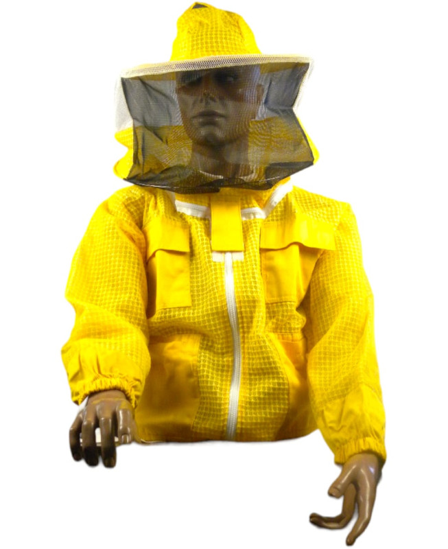 Hongzer Combinaison Apicole Légère Respirante – Protection Anti-Piqûres Abeilles, Coton/Polyester, Voile Amovible, Idéale Apiculteurs Débutants Et Visiteurs De Rucher Taille L
