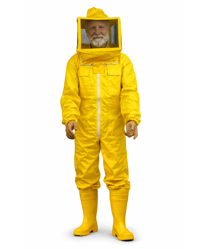 SUIT WITH SQUARE MASK IN YELLOW