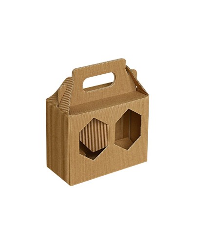 SCATOLA PER CONFEZIONE REGALO CANNETE'  AVANA PER 2 VASETTI DI MIELE DA 500g