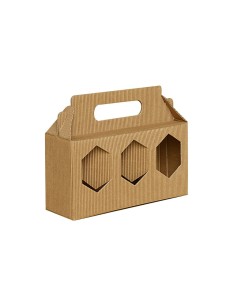 SCATOLA PER CONFEZIONE REGALO CANNETE'  AVANA PER 3 VASETTI DI MIELE DA 250g/500g