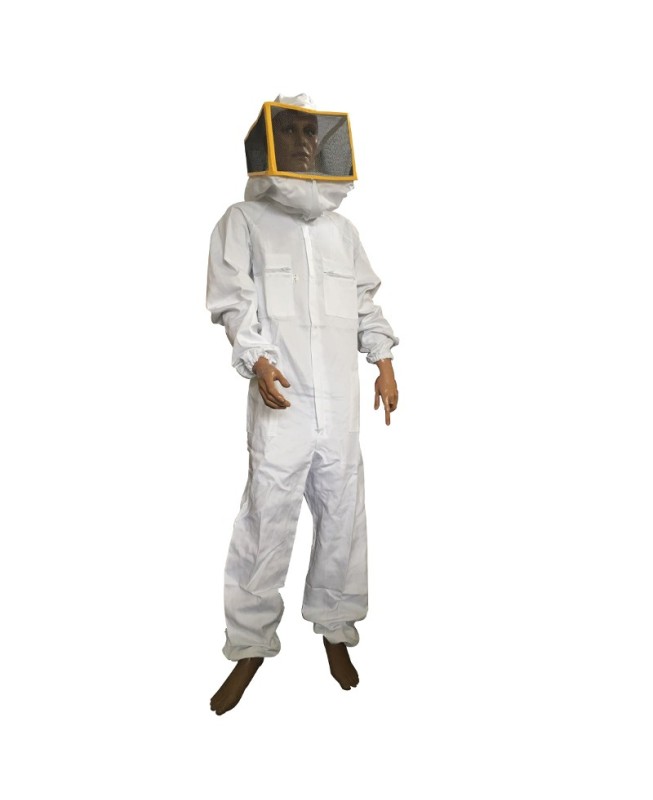 TUTA CON MASCHERA QUADRATA BIANCA per Abbigliamento da apicoltore